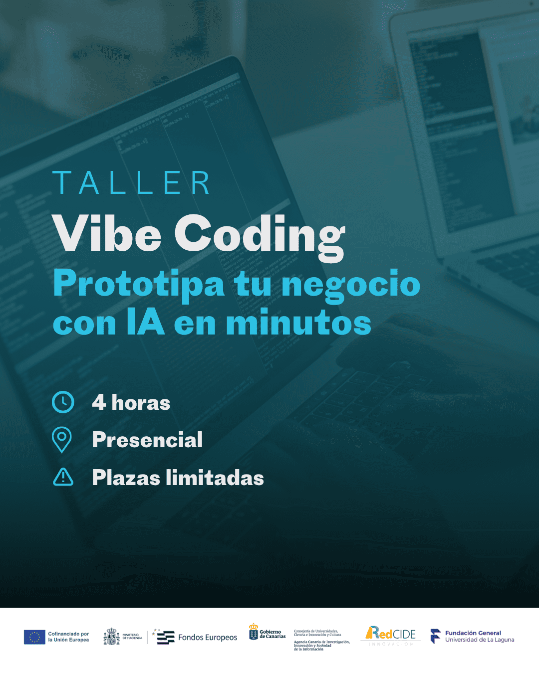 Cartel del Taller Vibe Coding. Haz clic para inscribirte.