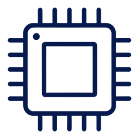 Icono de microprocesador: tecnologías digitales