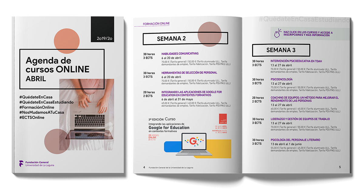 Revista de cursos online de Abril en la Fundación General de la Universidad de La Laguna