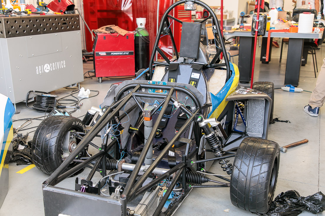 Vehículo eléctrico en desarrollo por alumnado de la ULL para participar en Fórmula Student