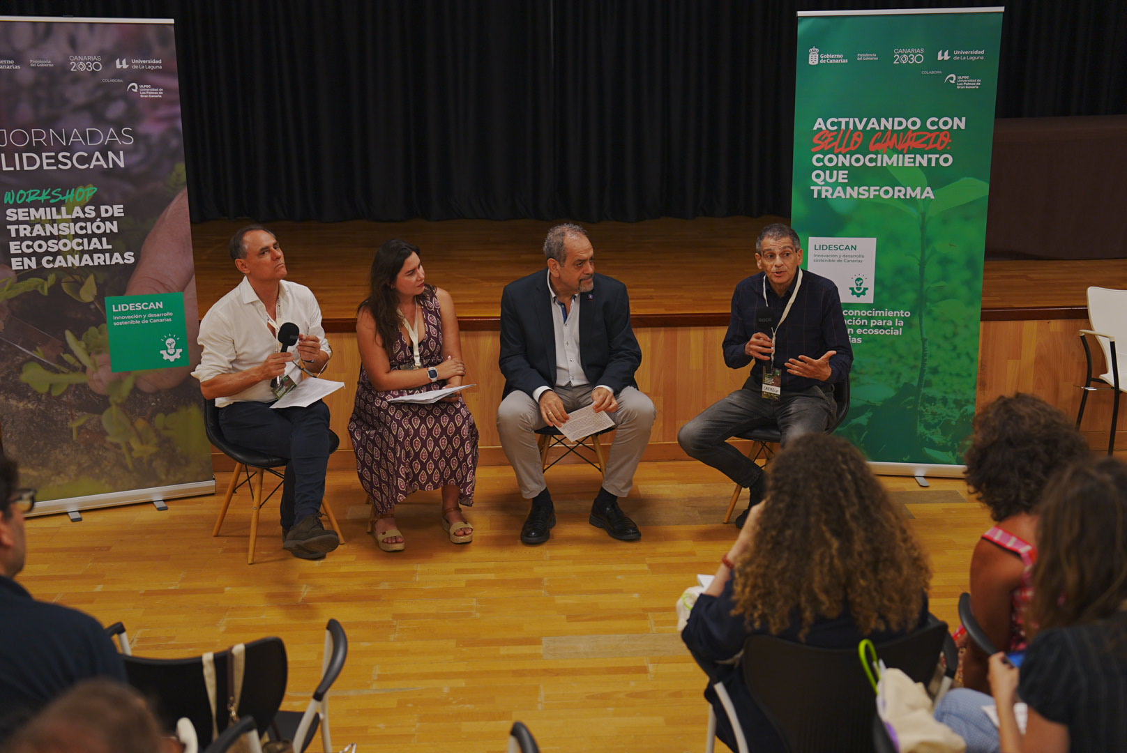 Mesa inaugural de las jornadas 'Semillas para la transición ecosocial en Canarias', en La Palma, como parte el proyecto LIDESCAN