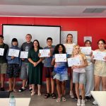 Estudiantes en el cierre del sexta edición del Laboratorio de Verano de Ciencia y Tecnología de Arona